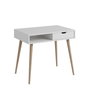 Hanah Home Mesa de Estudio con Estantes en Blanco y Madera